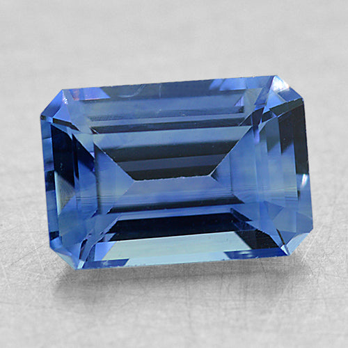 Loose Light/Medium Purplish-Blue Emerald Cut Sapphire