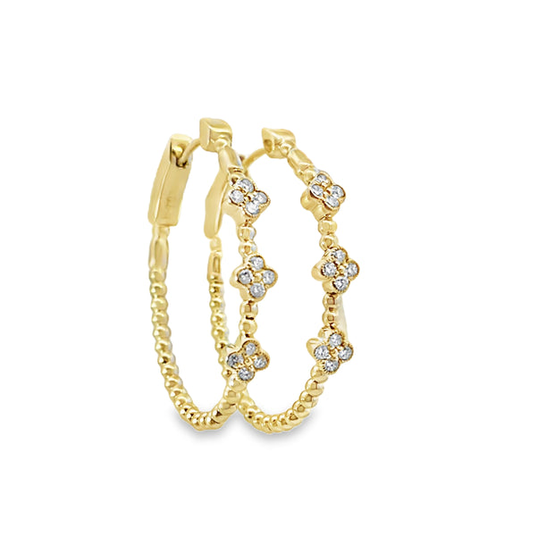 Yellow Gold Diamond Hoop Earrings