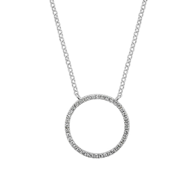 White Gold Diamond Circle Necklace