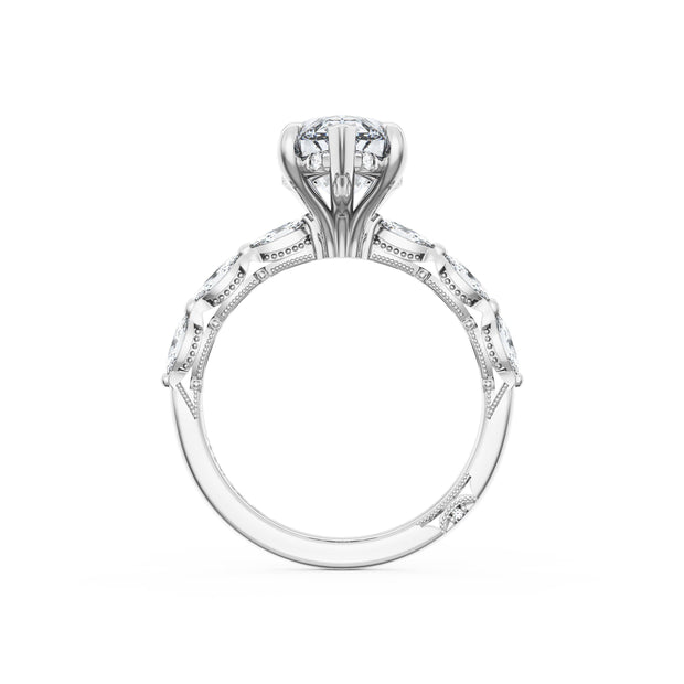 Lab Grown Marquise Cut Platinum Diamond Tacori Engagement Ring
