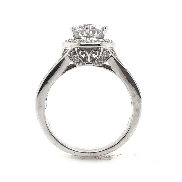 White Gold Halo Engagement Ring