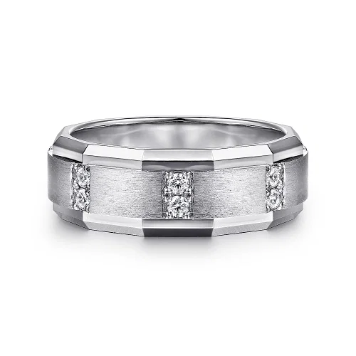 GABRIEL & CO "Diamond" Men's Wedding Band