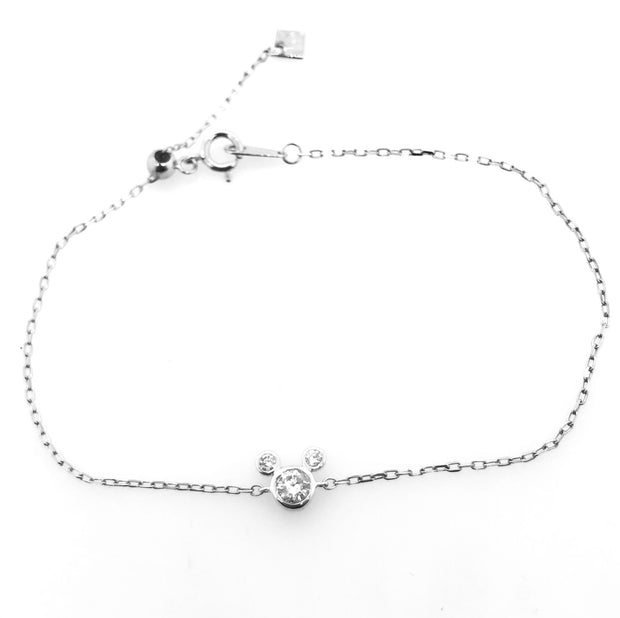 White Gold Mickey Mouse Diamond Fashion Bracelet