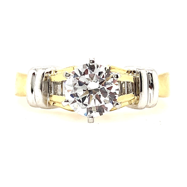 Yellow Gold/Platinum Diamond Engagement Ring