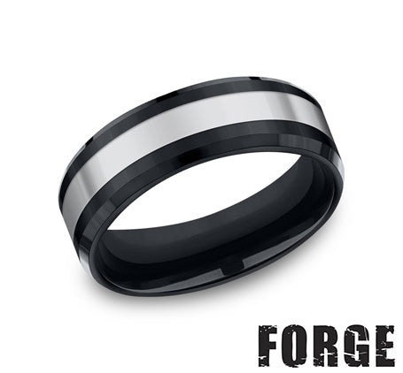 Benchmark Tungsten/Ceramic Men's Wedding Band