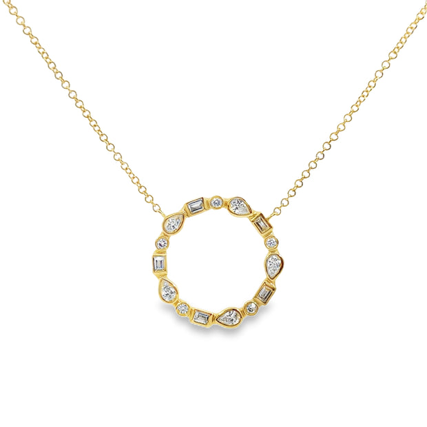Yellow Gold Diamond Circle Necklace