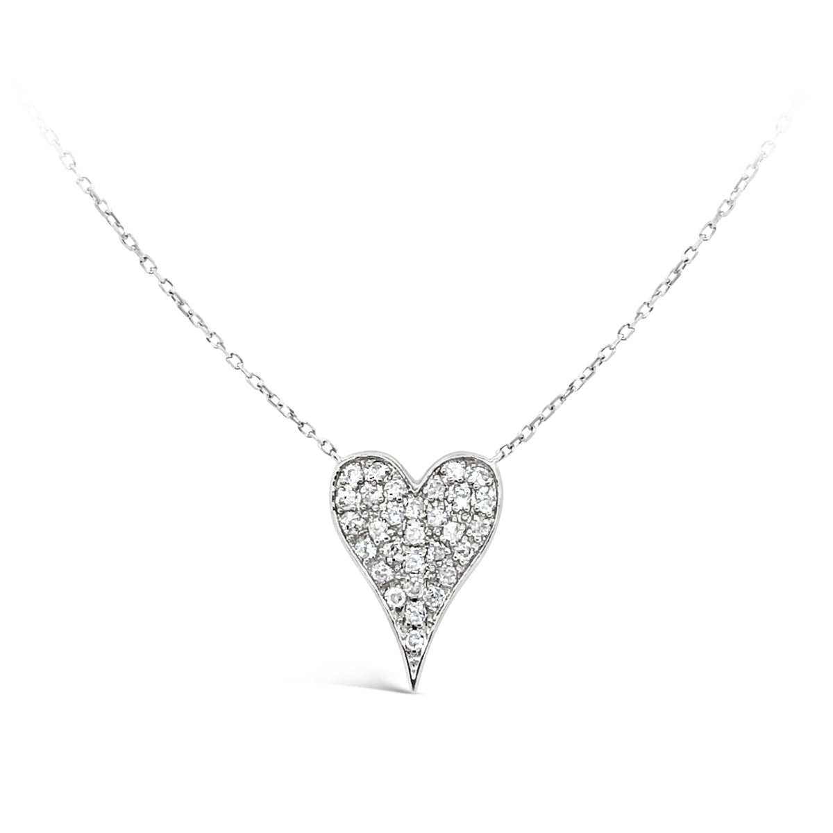 White Gold Diamond Heart Necklace