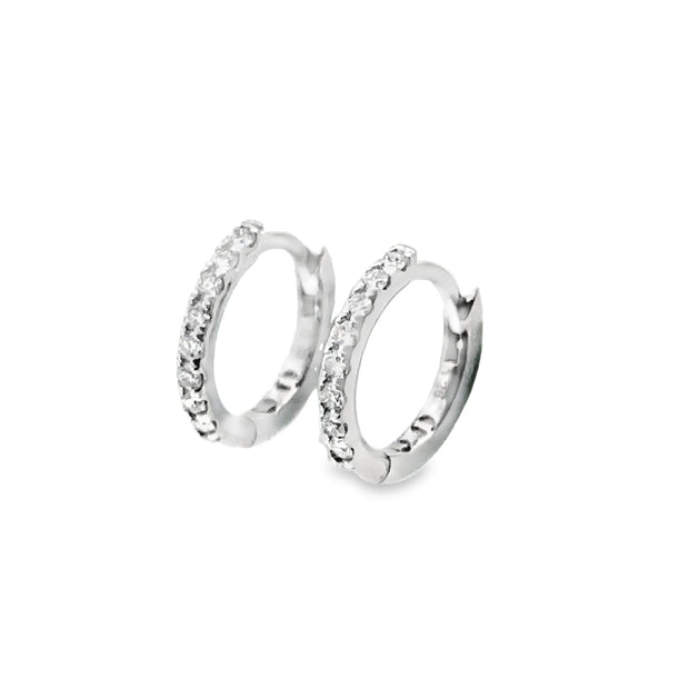 White Gold Diamond Hoop Earrings