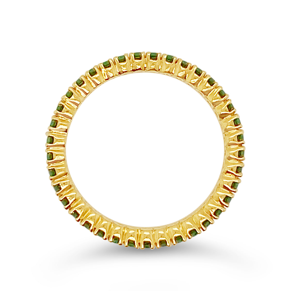 Yellow Gold Tsavorite Eternity Band
