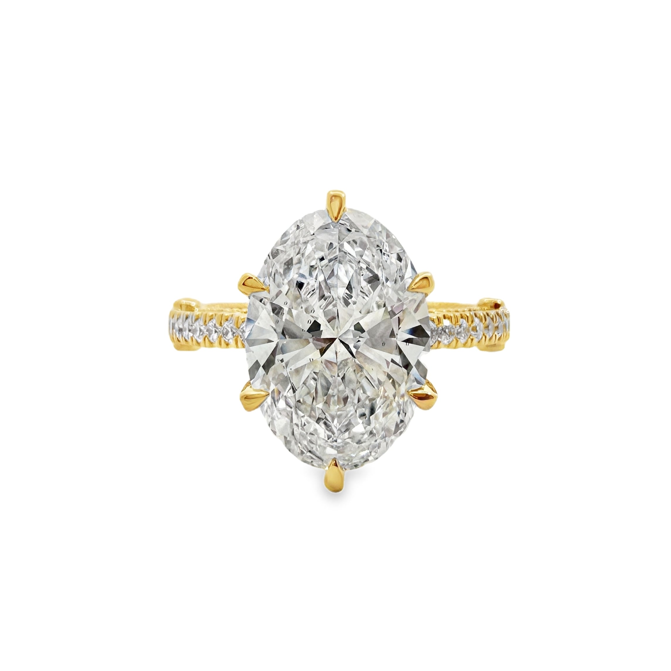 Lab Grown Yellow Gold Oval Shape Diamond Verragio Engagement Ring