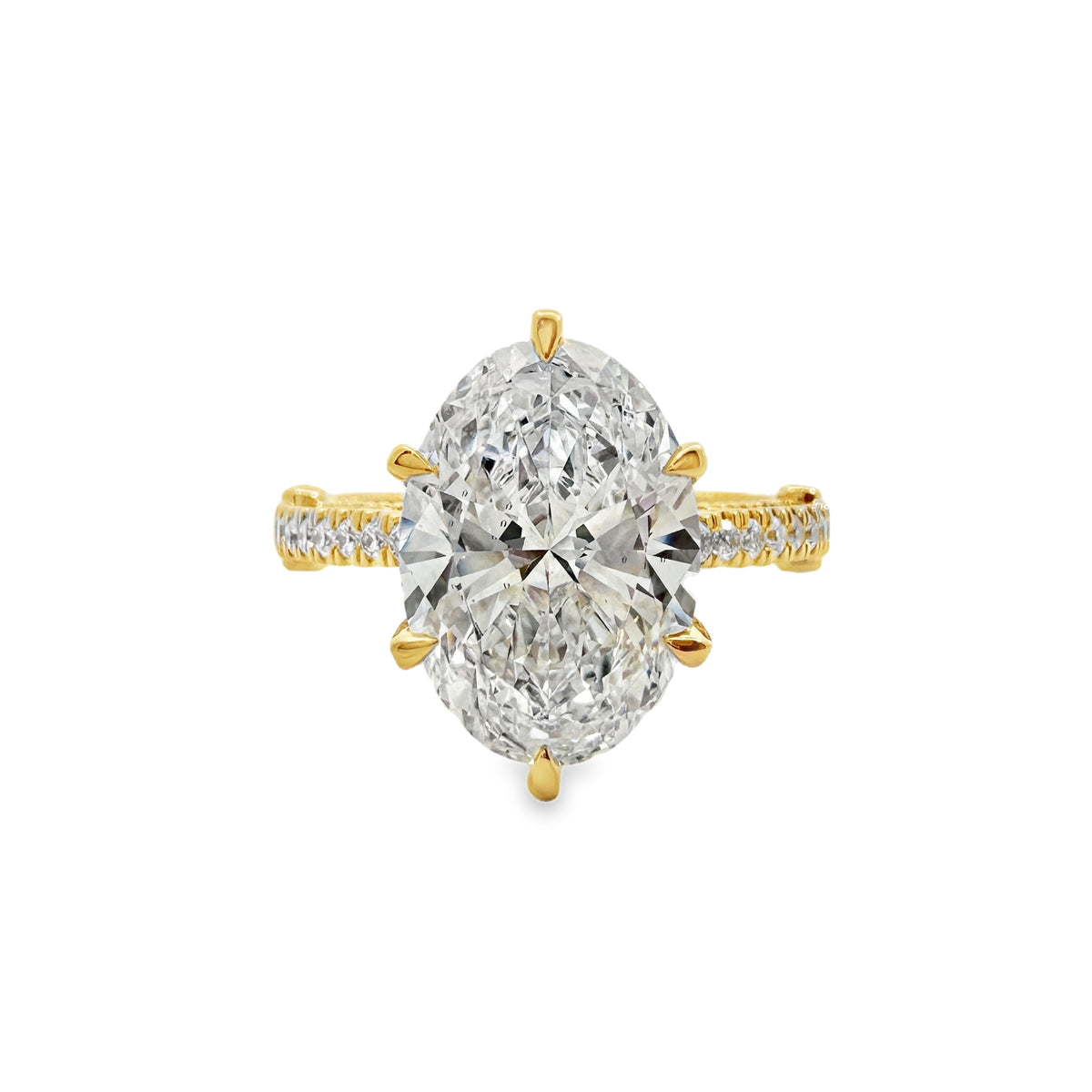 Lab Grown Yellow Gold Oval Shape Diamond Verragio Engagement Ring