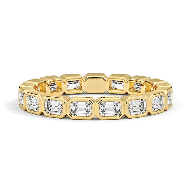 Yellow Gold Bezel Set Diamond Eternity Band