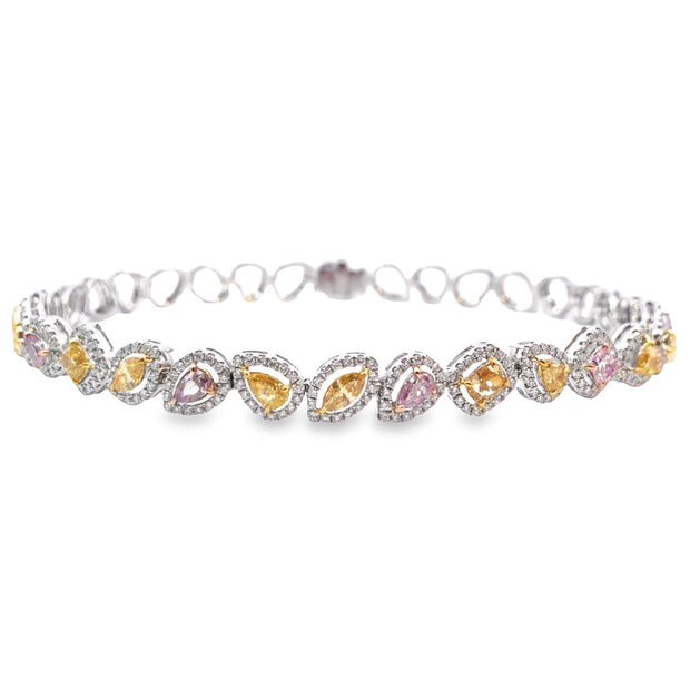Platinum, Gold, Fancy Intense Yellow Diamond And Diamond Bracelet Available  For Immediate Sale At Sotheby's