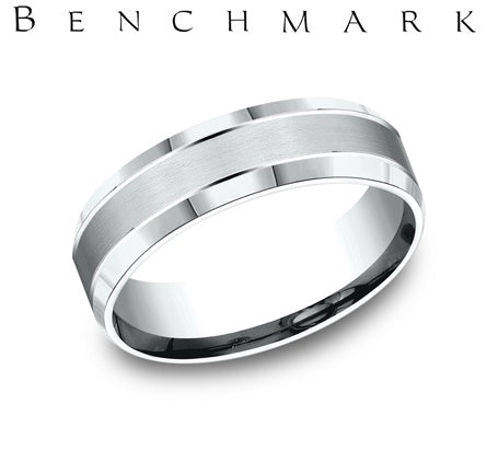 Benchmark White Gold Men's Wedding Band