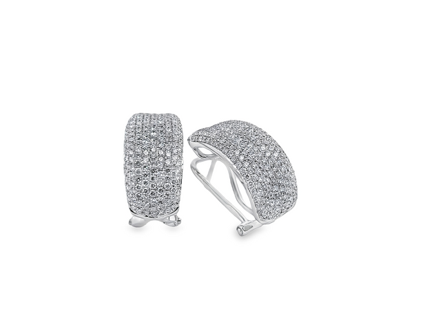 White Gold Diamond Pave Earrings