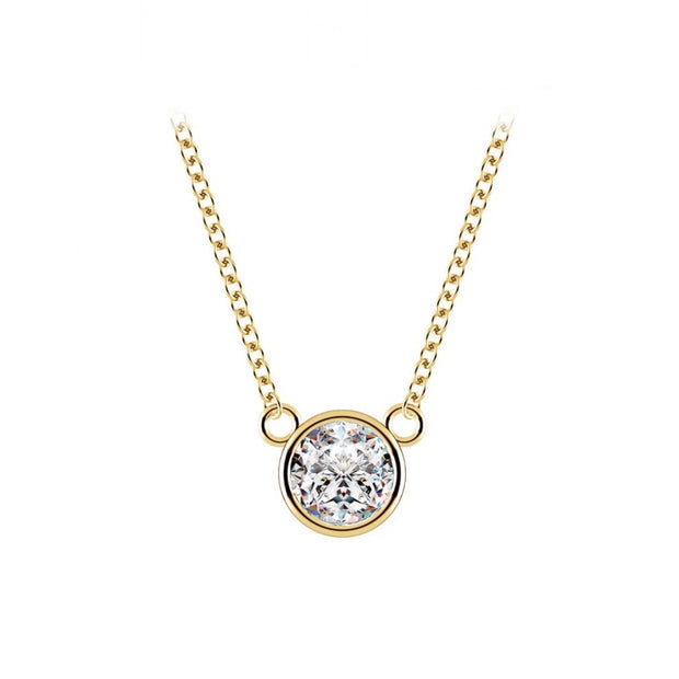 Lab Grown 0.61 Ct. Yellow Gold Diamond Solitaire Pendant