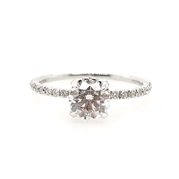 Lab Grown White Gold Diamond Halo Engagement Ring
