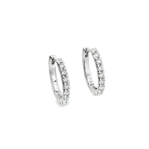 White Gold Diamond Hoop Earrings