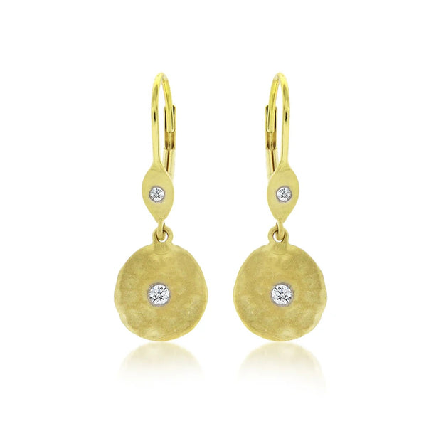 Meira T Yellow Gold Diamond Dangle Earrings