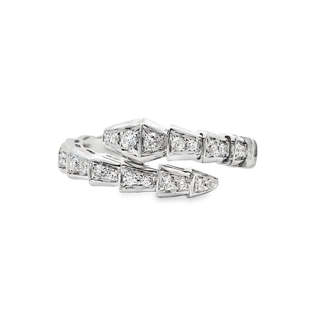 White Gold Diamond Snake Fashion Ring