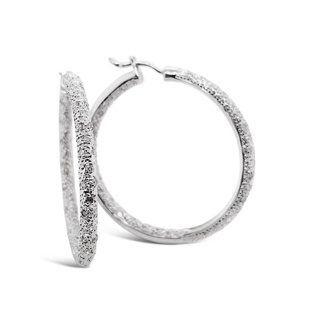 White Gold Diamond Hoop Earrings