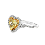 White/Yellow Gold Fancy Yellow Diamond Halo Ring