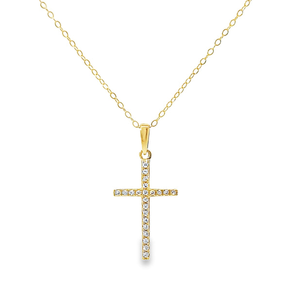 Yellow Gold Diamond Cross Pendant