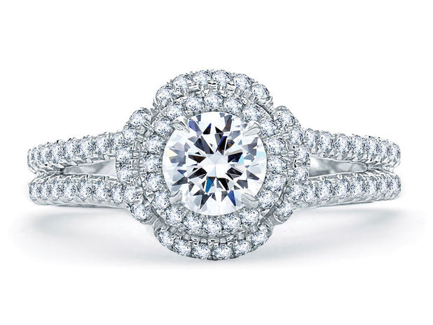 A. JAFFE Halo Engagement Ring