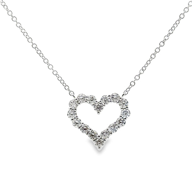 White Gold Diamond Heart Necklace