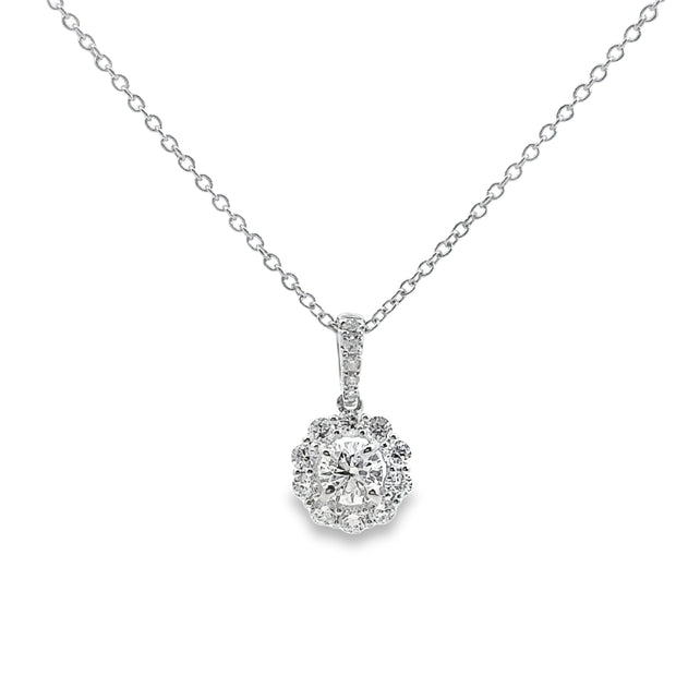 Forevermark White Gold Diamond Halo Pendant