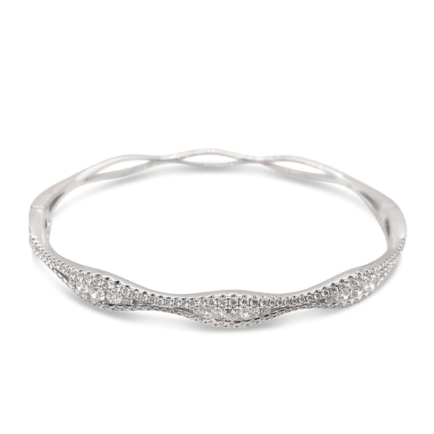 White Gold Diamond Bangle Bracelet