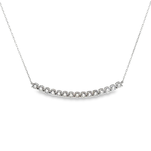 Lab Grown White Gold Diamond Smile Necklace