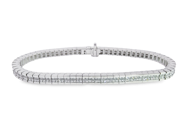 White Gold Invisible Set Diamond Fashion Bracelet