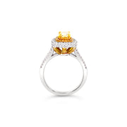 White/Yellow Gold Fancy Yellow Diamond Halo Ring