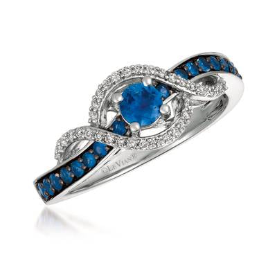 LeVian White Gold Sapphire and Diamond Fashion Ring