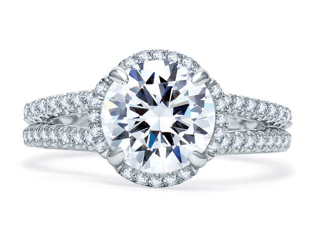 A. JAFFE Halo Engagement Ring