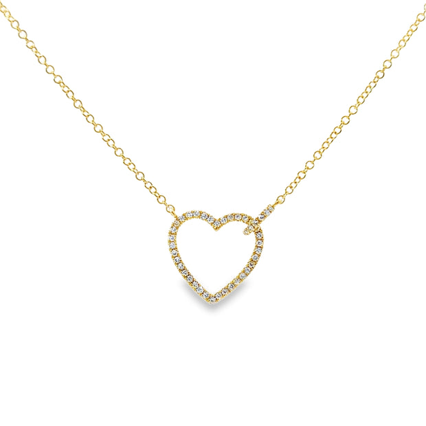 Yellow Gold Diamond Heart Fashion Necklace