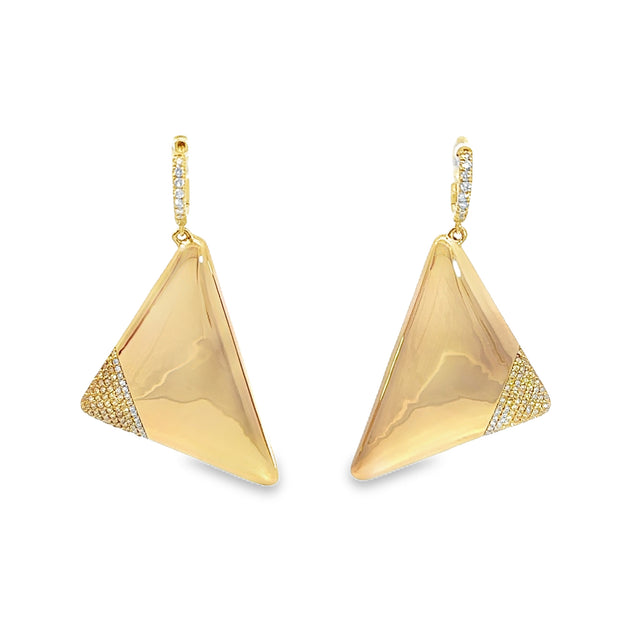 Yellow Gold Diamond Fashion Dangle Earrings