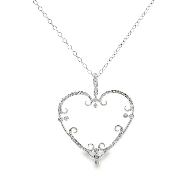 White Gold Diamond Heart Pendant