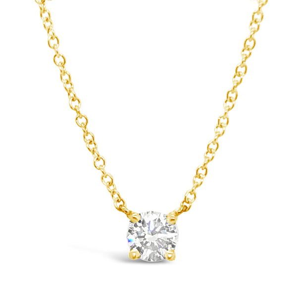 Lab Grown 0.70 Ct. Yellow Gold Diamond Solitaire Pendant