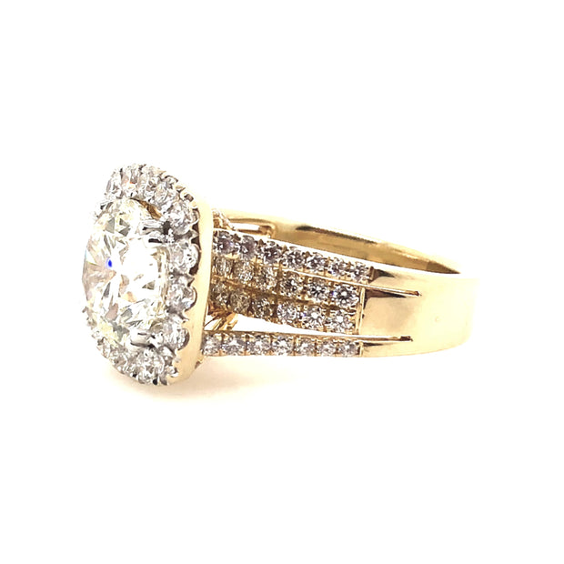 Yellow Gold Halo Engagement Ring