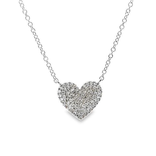 White Gold Diamond Heart Necklace