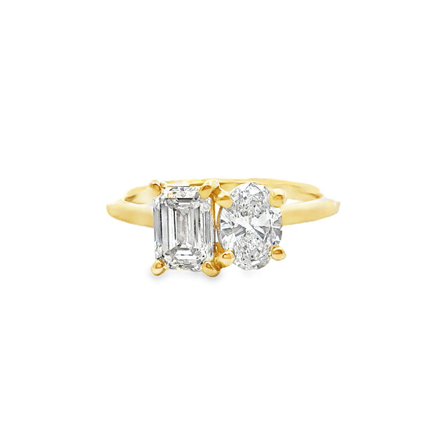 Lab Grown Yellow Gold Toi Et Moi Diamond Ring