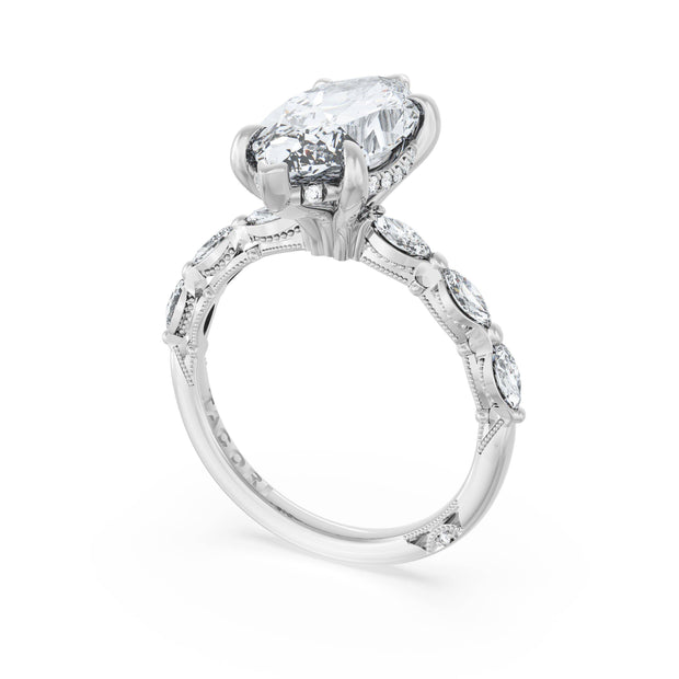 Lab Grown Marquise Cut Platinum Diamond Tacori Engagement Ring