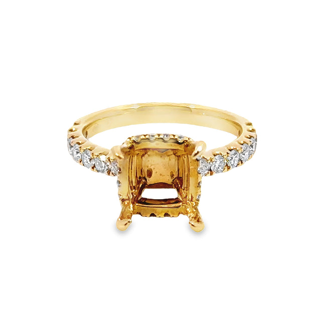 Yellow Gold Hidden Halo Diamond Engagement Ring