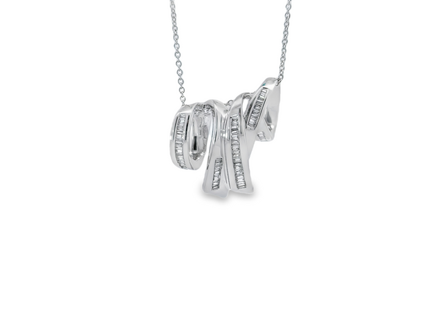 White Gold Baguette Diamond Pendant