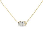 Yellow Gold Diamond Solitaire Necklace
