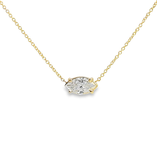 Yellow Gold Diamond Solitaire Necklace
