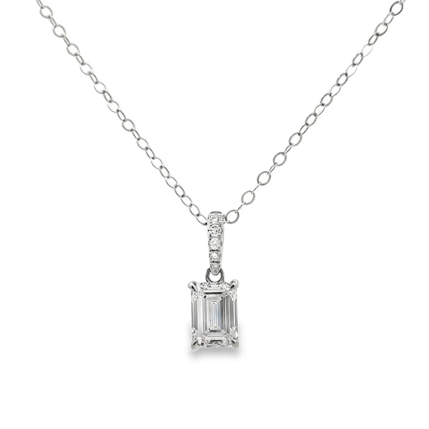 Lab Grown White Gold Solitaire Diamond Pendant