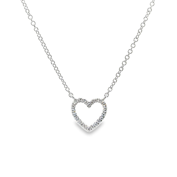 White Gold Diamond Heart Fashion Necklace